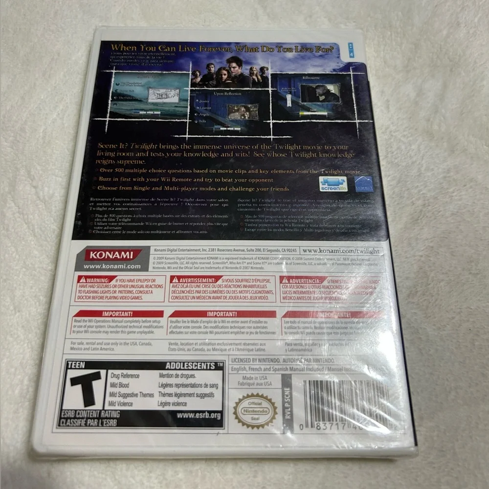 🩶Twilight Scene It? Wii Game by Konami-NEW WITH TAGS🩶